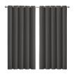 2x Blockout Curtains Panels 3 Layers Eyelet Room Darkening 180x230cm Charcoal