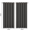 2x Blockout Curtains Panels 3 Layers Eyelet Room Darkening 180x230cm Charcoal