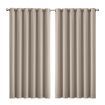 2x Blockout Curtains Panels 3 Layers Eyelet Room Darkening 240x230cm Beige