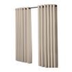 2x Blockout Curtains Panels 3 Layers Eyelet Room Darkening 240x230cm Beige