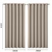 2x Blockout Curtains Panels 3 Layers Eyelet Room Darkening 240x230cm Beige