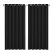 2x Blockout Curtains Panels 3 Layers Eyelet Room Darkening 240x230cm Black