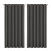 2x Blockout Curtains Panels 3 Layers Eyelet Room Darkening 240x230cm Charcoal