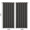 2x Blockout Curtains Panels 3 Layers Eyelet Room Darkening 240x230cm Charcoal