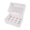 50 Pcs 12 Mini Holes Cupcake Boxes Cupe Cake Box Window Face Cover and Inserts