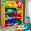 Levede 12Bins Kids Toy Box Bookshelf Organiser Display Shelf Storage Rack Drawer