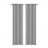 2x Blockout Curtains Panels 3 Layers Eyelet Room Darkening 132x213cm Grey