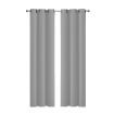 2x Blockout Curtains Panels 3 Layers Eyelet Room Darkening 132x213cm Grey