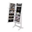 Levede Dual Use Mirrored Jewellery Dressing Cabinet with LED Light in White