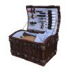 Picnic Basket Set 2 Person Willow Baskets Deluxe Outdoor Travel Camping Blanket