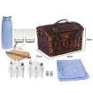 Picnic Basket Set 2 Person Willow Baskets Deluxe Outdoor Travel Camping Blanket