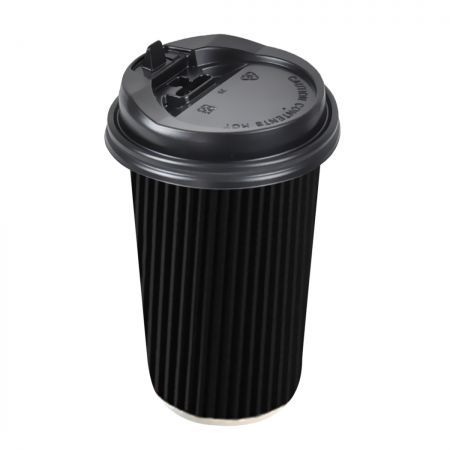 200 Pcs 16oz Disposable Takeaway Coffee Paper Cups Triple Wall Take Away w Lids