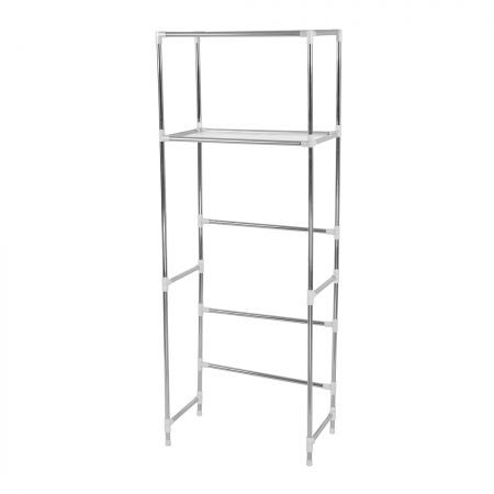 2 Tier Toilet Bathroom Laundry Washing Machine Storage Rack Shelf Unit Organizer Crazy Sales