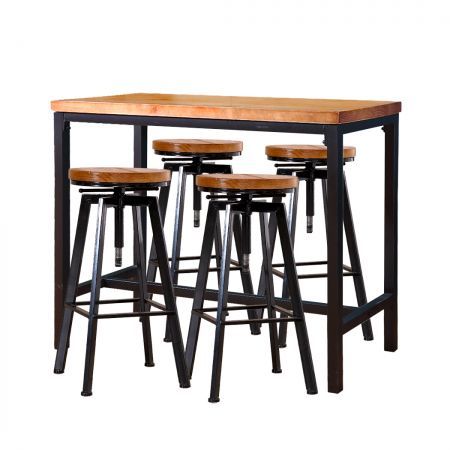 industrial style pub table and chairs