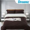 DreamZ Microfibre Reversible Quilt Duvet Doona Cover Set Chocolate King Size