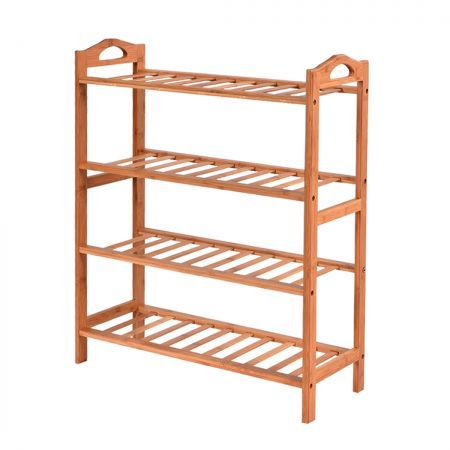 2x Levede 4 Tier Bamboo Shoe Rack Shoes Organizer Storage Shelves Stand Shelf Crazy Sales