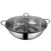 36cm Stainless Steel Twin Mandarin Duck Hot Pot Induction Cookware With Lid