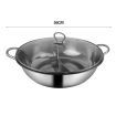 36cm Stainless Steel Twin Mandarin Duck Hot Pot Induction Cookware With Lid