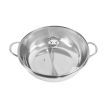 36cm Stainless Steel Twin Mandarin Duck Hot Pot Induction Cookware With Lid