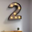 LED Metal Number Lights Free Standing Hanging Marquee Event Party Decor Number 2