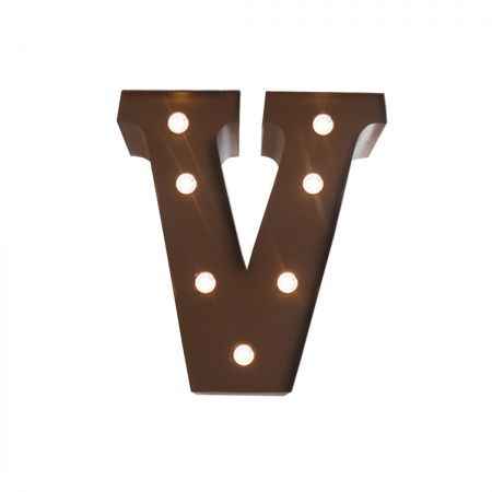 LED Metal Letter Lights Free Standing Hanging Marquee Event Party Decor Letter V