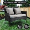 Outdoor Furniture Sofa Lounge Garden Rattan Chairs Table Set 4 PSC