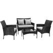 Outdoor Furniture Sofa Lounge Garden Rattan Chairs Table Set 4 PSC