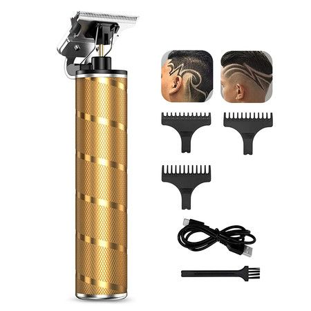 Professional T Outliner Trimmer Baldheaded Hair Clipper Cordless Zero Gapped Trimmer Zero Trimmer Gold Barber Haircut Kit