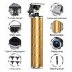 Professional T Outliner Trimmer Baldheaded Hair Clipper Cordless Zero Gapped Trimmer Zero Trimmer Gold Barber Haircut Kit