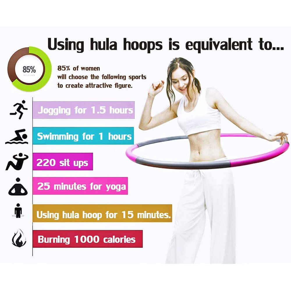Fitness Exercise Weighted Hoola Hoop, Lose Weight by Fun Way to Workout