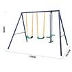 Kid Swing Set Outdoor Playset Playground Equipment Child Backyard Fun with 2 Swing Seats 1 Glider