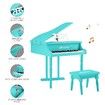 Melodic 30 Keys Classic Kids Piano Wooden Baby Grand Piano with Bench Green