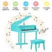 Melodic 30 Keys Classic Kids Piano Wooden Baby Grand Piano with Bench Green