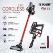 2-in-1 Cordless Vacuum Cleaner Stick Handheld Cleaning 2 Speed HEPA Filter 11kPa Red