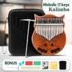 Melodic 17 Keys Owl Kalimba Mahogany Wood Thumb Piano Finger Percussion w/ Tuning Hammer