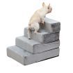 Pet Stairs 4 Steps Ramp Portable Adjustable Climbing Ladder Soft Washable Dog XL