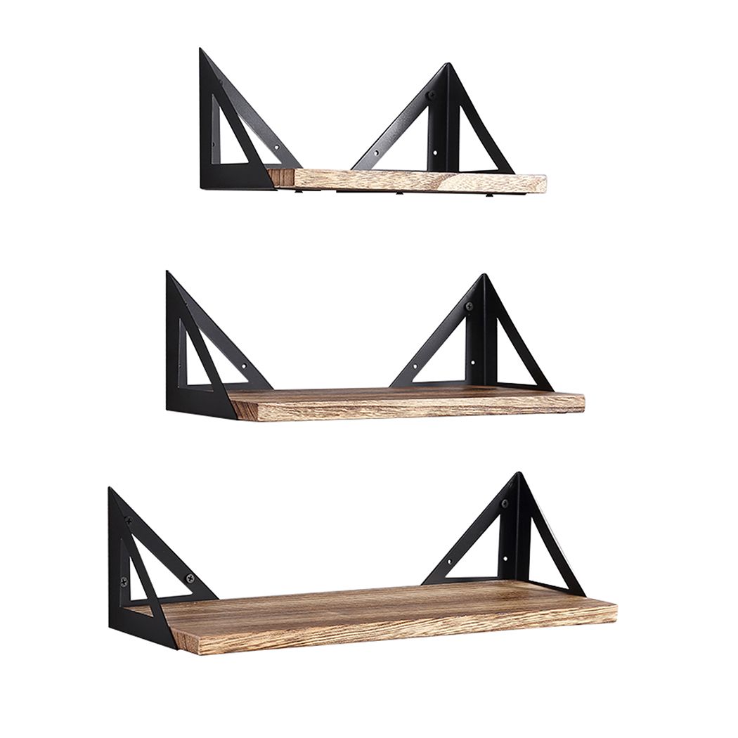 Levede Floating Shelf Brackets Shelves Bookshelf Wall Mount Rack Storage 3 PCS