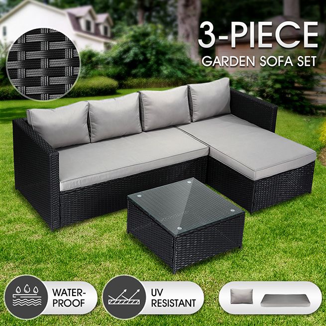 Outdoor Furniture Couch Lounge Sofa Table and Chairs Set Garden Patio