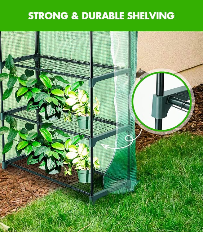 2x 5 Tier Plant Shelves Greenhouse Supplies Plant Stand Metal Shelving