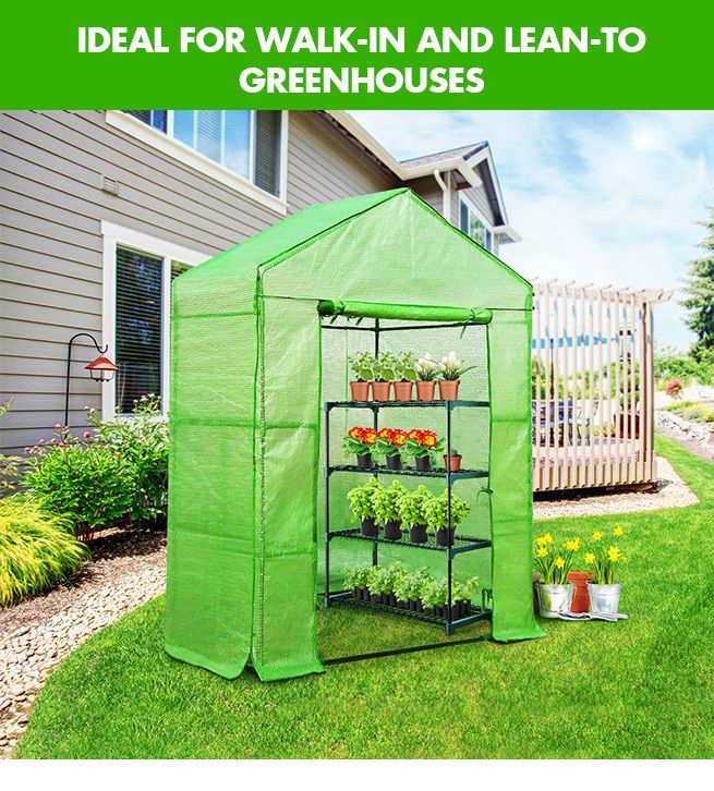 2x 4 Tier Plant Shelves Greenhouse Supplies Plant Stand Metal Shelving