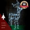 Stockholm Christmas Lights 100 LEDs Solar Standing Reindeer Outdoor Garden Xmas 84CM Tall