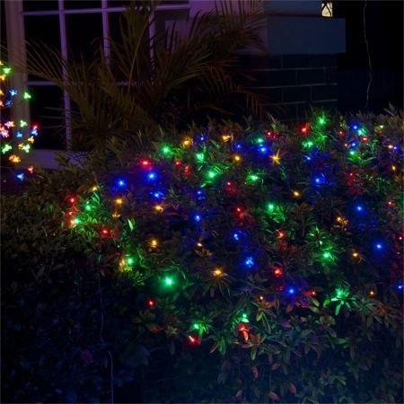 Stockholm Christmas Lights 150 LEDs Solar String Net Multi Color Outdoor Garden 2.5x1.3M