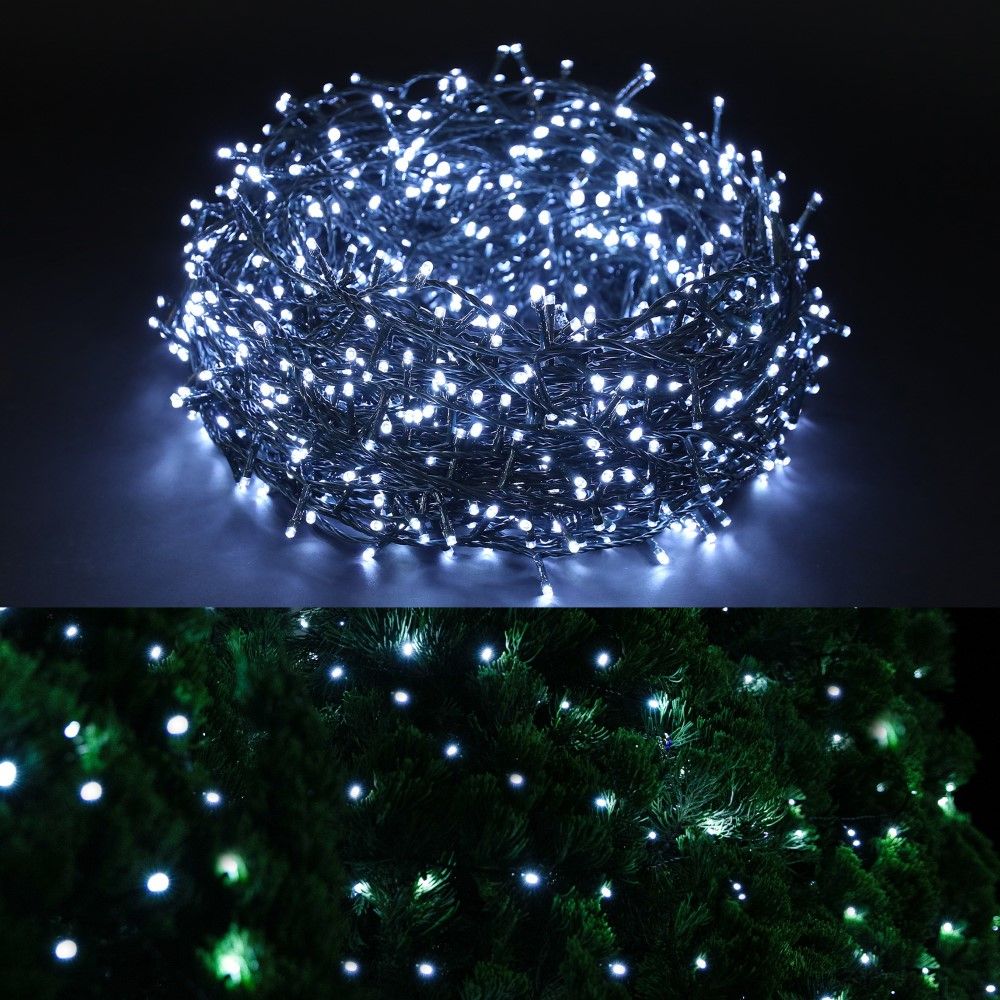 Stockholm Christmas String Lights 1000 LEDs Cool White Flashing Outdoor Garden Xmas 69.9M