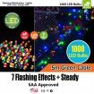 Stockholm Christmas String Lights 1000 LEDs Multi Colour Flashing Outdoor Garden Xmas 69M