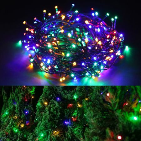 Stockholm Christmas String Lights 1000 LEDs Multi Colour Flashing Outdoor Garden Xmas 69M