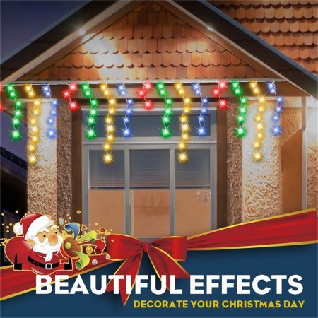 Stockholm Christmas String Lights 960 LEDs Snowing Curtain Icicle Outdoor Garden Decor 23M