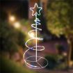 Stockholm Christmas Lights LED Rope Solar Spiral Tree with Star Outdoor Garden Xmas 90CM