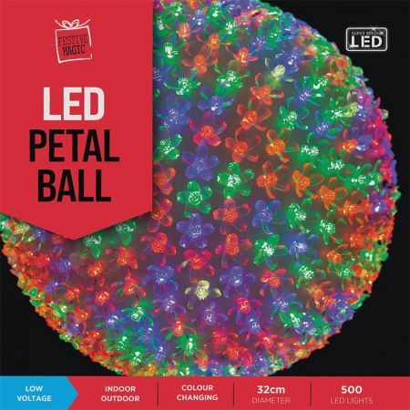 Stockholm Christmas Lights 500 LEDs Petal Ball Multi-Colour Xmas Party Outdoor Garden 32CM