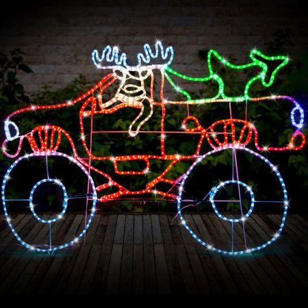 Stockholm Christmas Lights LED Rope 4Wd Reindeer Motif Outdoor Garden Xmas Decoration 155CM