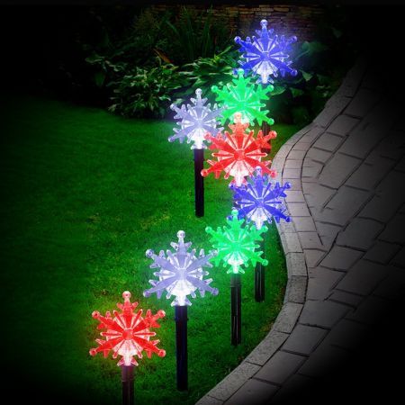 Stockholm Christmas Lights 8pcs LED Solar Snowflake Outdoor Garden Path Decoration 22CM